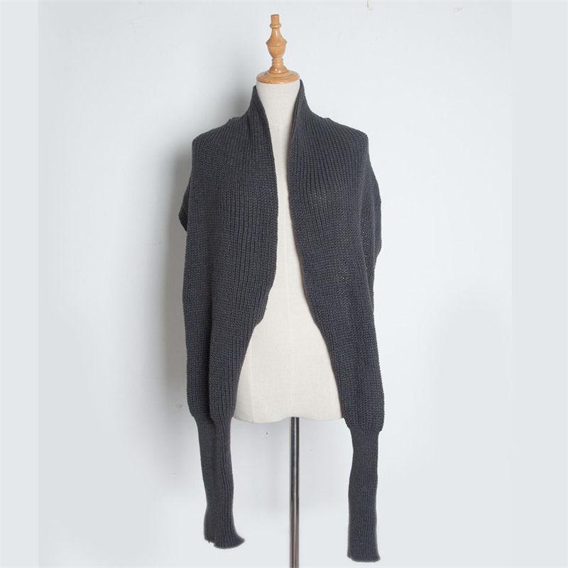 Acrylon Gürtel gestrickter Schal warmer Schal Schal Mode halten Volltonfarbe Ärmel Wolle