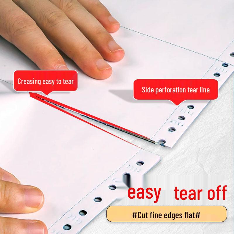 Triple-Part Pin Feed Dot Matrix Printer Paper, Two to Five Parts and Folds
