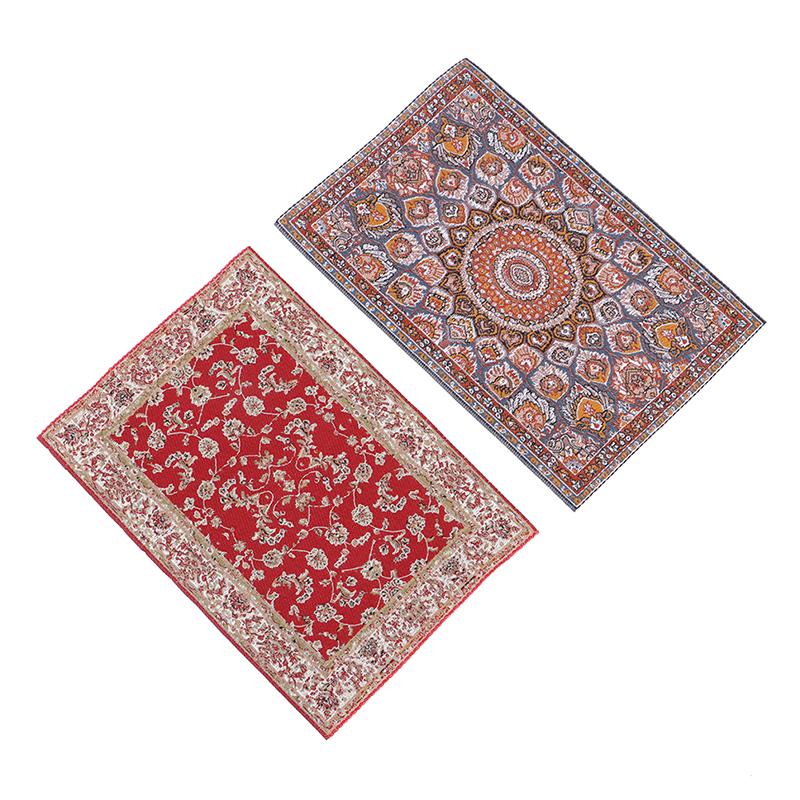 1 adet 1:12 Dollhouse Minyatür Zemin Halı Örtüsü Halı Zemin Mat Modeli Yatak Odası Oturma Odası Dekor Oyuncak Bebek Evi Aksesuarları