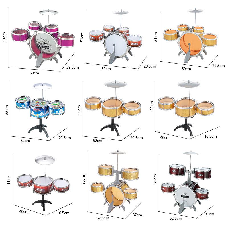 Kids' Drum Kit with Lights & Mic - Electronic Keyboard and Percussion Musical Toy