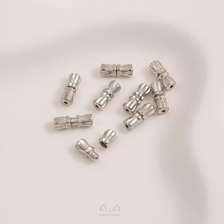 18K Vergoldete Schraub-Spiral-Schließe Perlenkette mit Quastenkette und Schmetterlingsschnalle