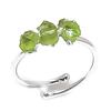 Natural Peridot Rough 925 Sterling Silver Jewelry Ring Size Adjustable D5j17