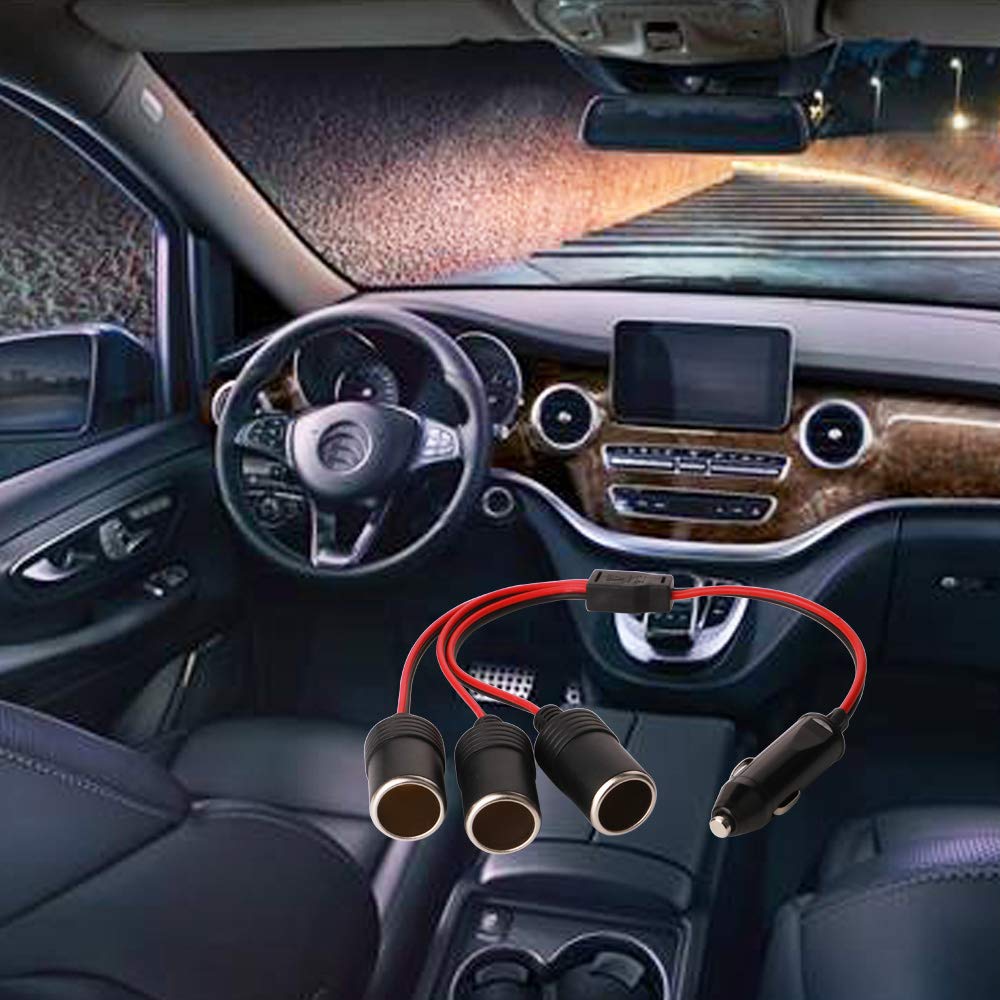 GTIWUNG Car Cigarette Lighter, Cigarette Lighter Socket, Compatible with /24V, 3 Rears, DC Power