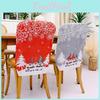 Festive Christmas Rudolph Printed Chair Covers In Red And Gray For Holiday Decor