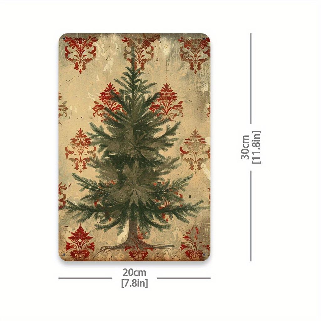 Yibai Vintage Christmas Tin Sign 8x12 Inch Rustic Wall Art Holiday Decor for Home Office