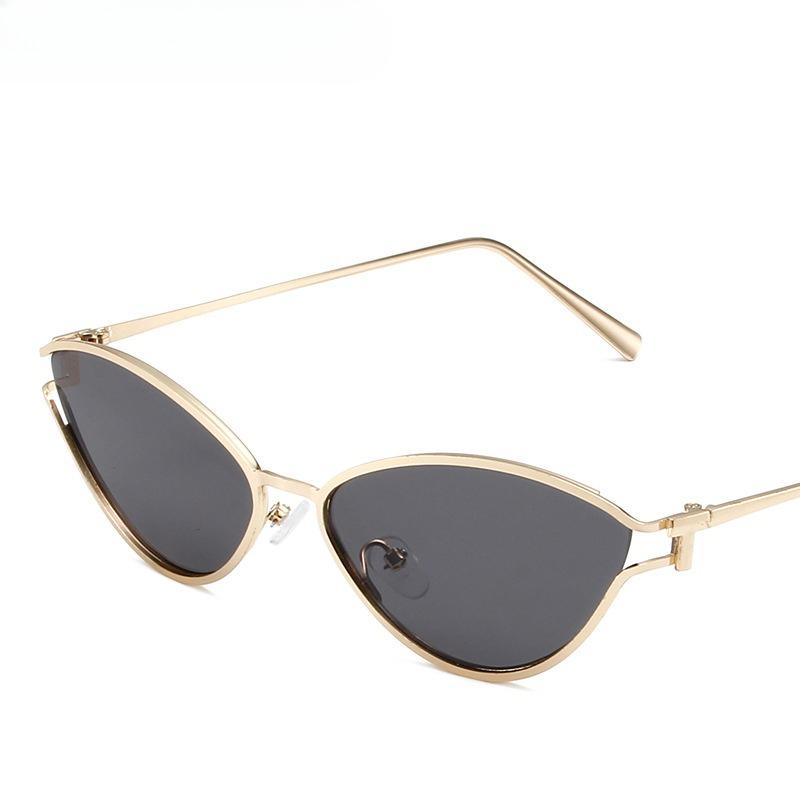 Fashionable Cat Eye Sunglasses Hollow Frame Design Metal Full Frame Glasses Sun Visors Personalized Stylish
