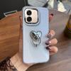 Luxury Bling Rhinestone Heart Ring Bracket Clear Phone Case for OPPO A6x 4G/5G,A6t Pro,A6,A6k Stand Cover