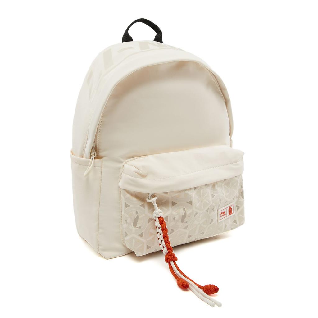 Li Ning Das Palastmuseum, Kollaboration China Kultur Kollektion Polyamid Rucksack Unisex Elfenbein ABSV273-2