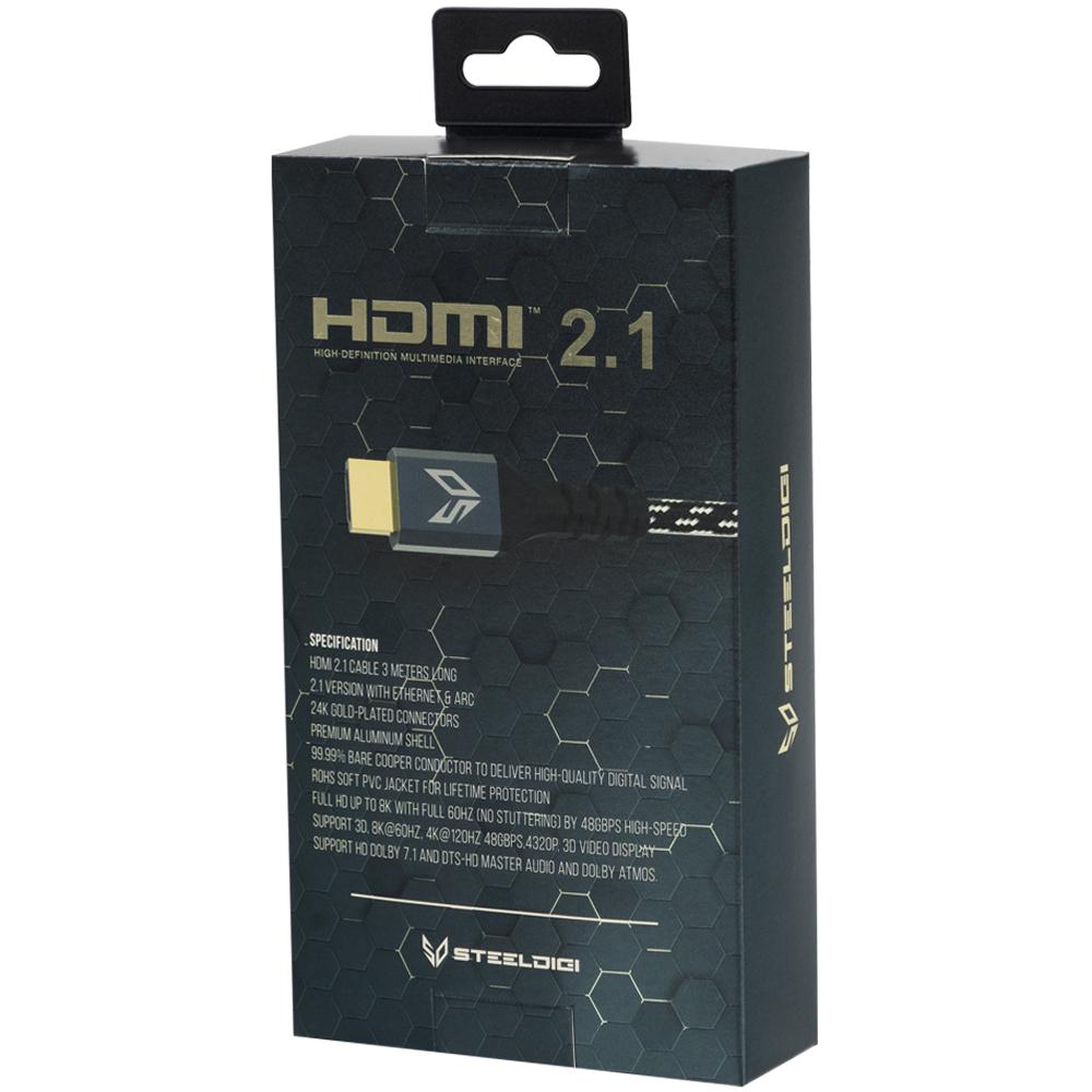 Steeldigi Hdmi Cable 2.1 Puccoon 3M 8K 60Hz 4K 120Hz 48Gb/