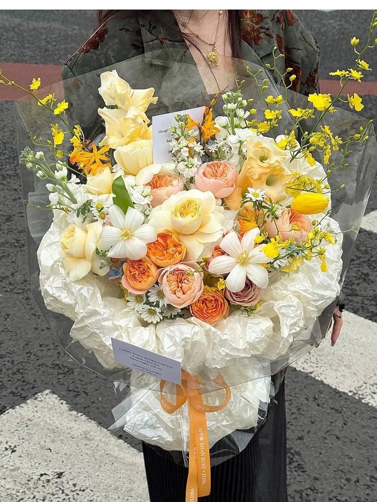 Interlining Paper Flower Bouquet Packaging Pearlescent Papers Pleated Waterproof Strong Material Wedding Birthday Gift Party Decoration DIY Paper