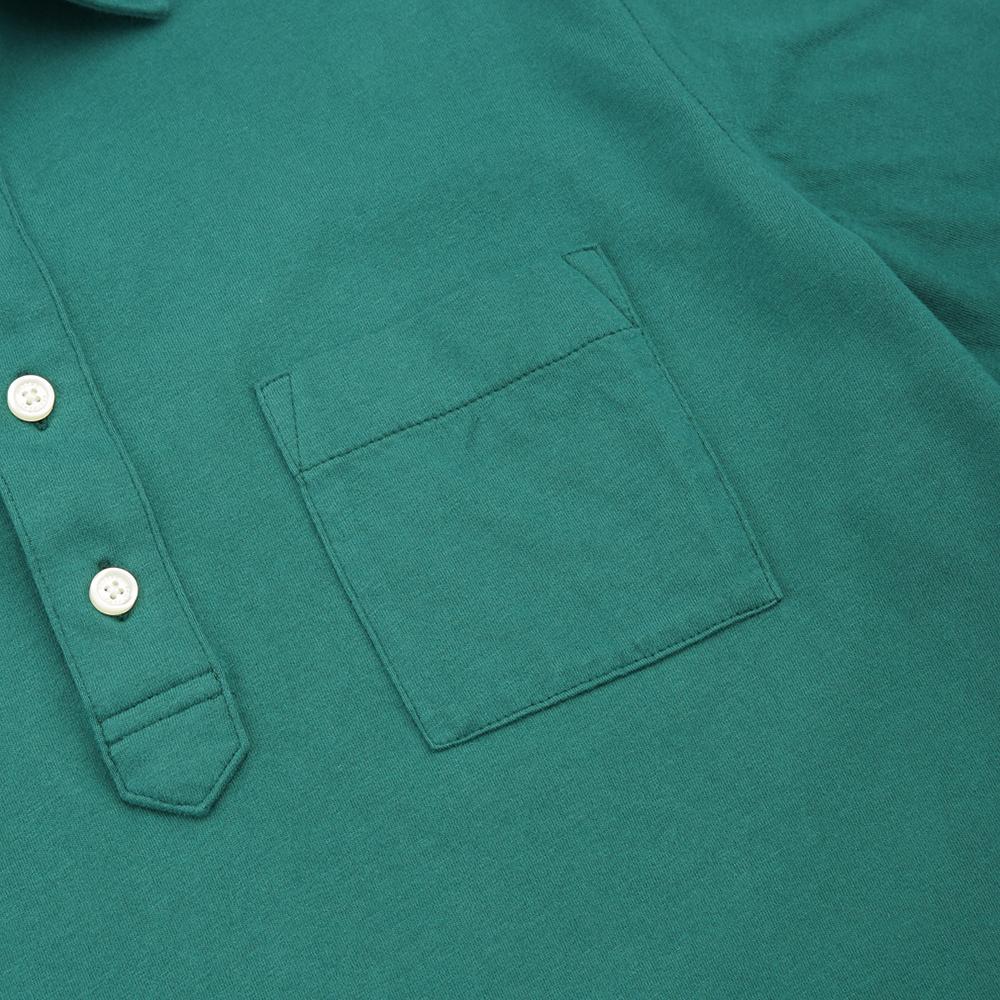 BROOKS BROTHERS Cotton Jersey Solid Pocket Polo Shirt (Green) (Bbntmf9312Iem)