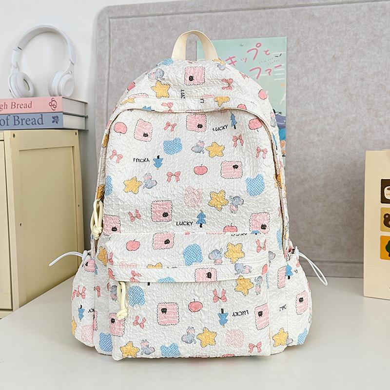 

Новый милый рюкзак для девушки, большой вместимости, универсальный рюкзак с принтом, рюкзак в студенческом кампусном стиле, милый рюкзак .