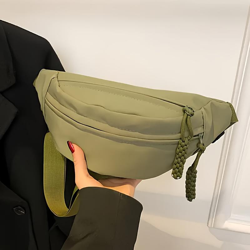 

Минималистичная нейлоновая сумка через плечо в корейском стиле, элегантная оранжевая сумка кроссбоди с регулируемым ремешком, застежкой-молнией и подкладкой из полиэстера для повседневных прогулок армия зеленый