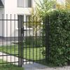 VidaXL Single Gate with Arched Top Steel 1x1.5 M Black