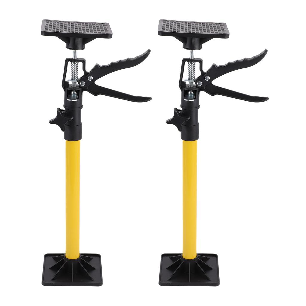 2 Sady Kovová Teleskopická Podpěrná Tyč do Skříněk pro Instalaci Skříňky do Koupelny 50-115cm Žlutá