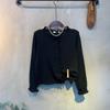 C S In The Room Eye punChIng Frill Long Sleeve Knit Cardigan 3Color