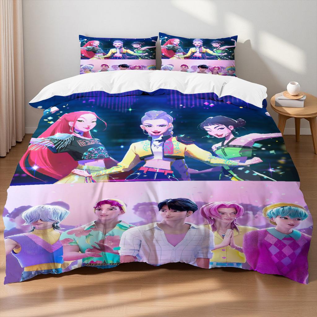 Rose Demon Hunters K-pop Girls Boys Group Printed Coreless Duvet Cover Multi Size Bedroom Dormitory Holiday Bedding Decoration
