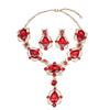 Elegant Crystal Gemstone Necklace And Earrings Set Sparkling Jewelry Set For Formal Occasions Featuring Vintage Designs