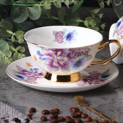 European Flower Coffee Cup and Plate Two Piece Set Court Style Ceramic Cup Water Cup Afternoon Tea Milk Cup