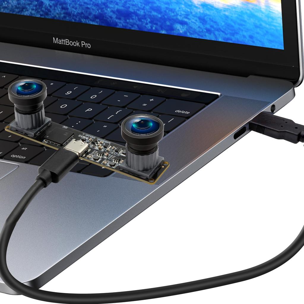Módulo de Cámara USB 3D Binocular ELP 120fps Obturador Global para Ordenador Lente Gran Angular de Baja Distorsión 4MP Lente Dual Cámara Lightburn Sincronización Estéreo 3D PC