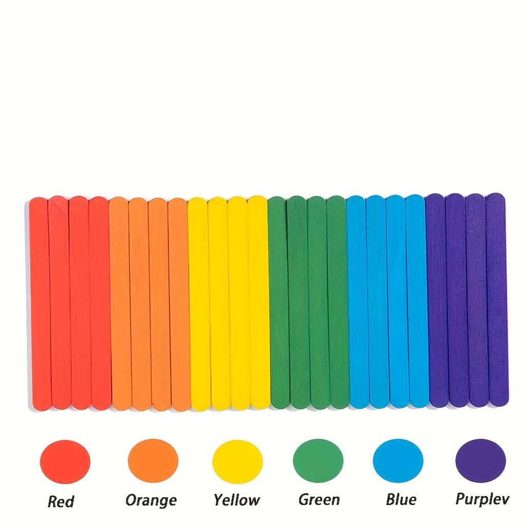 Wooden Colorful Stick Toys Stimulate Children's Image And Color Discrimination Ability Through Interesting Puzzle Games.