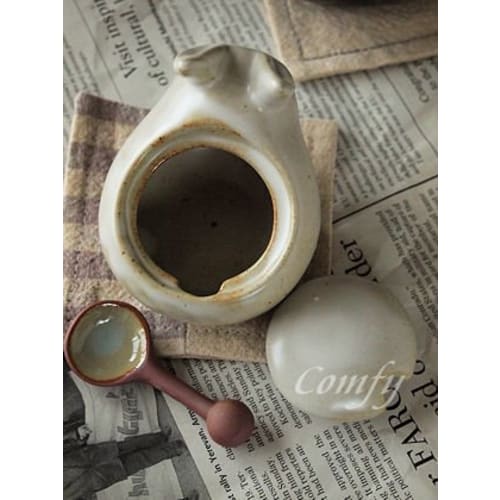 Country Goods Rabbit Pot, Ivory, Seasoning Container, Sugar Pot, Kitchen