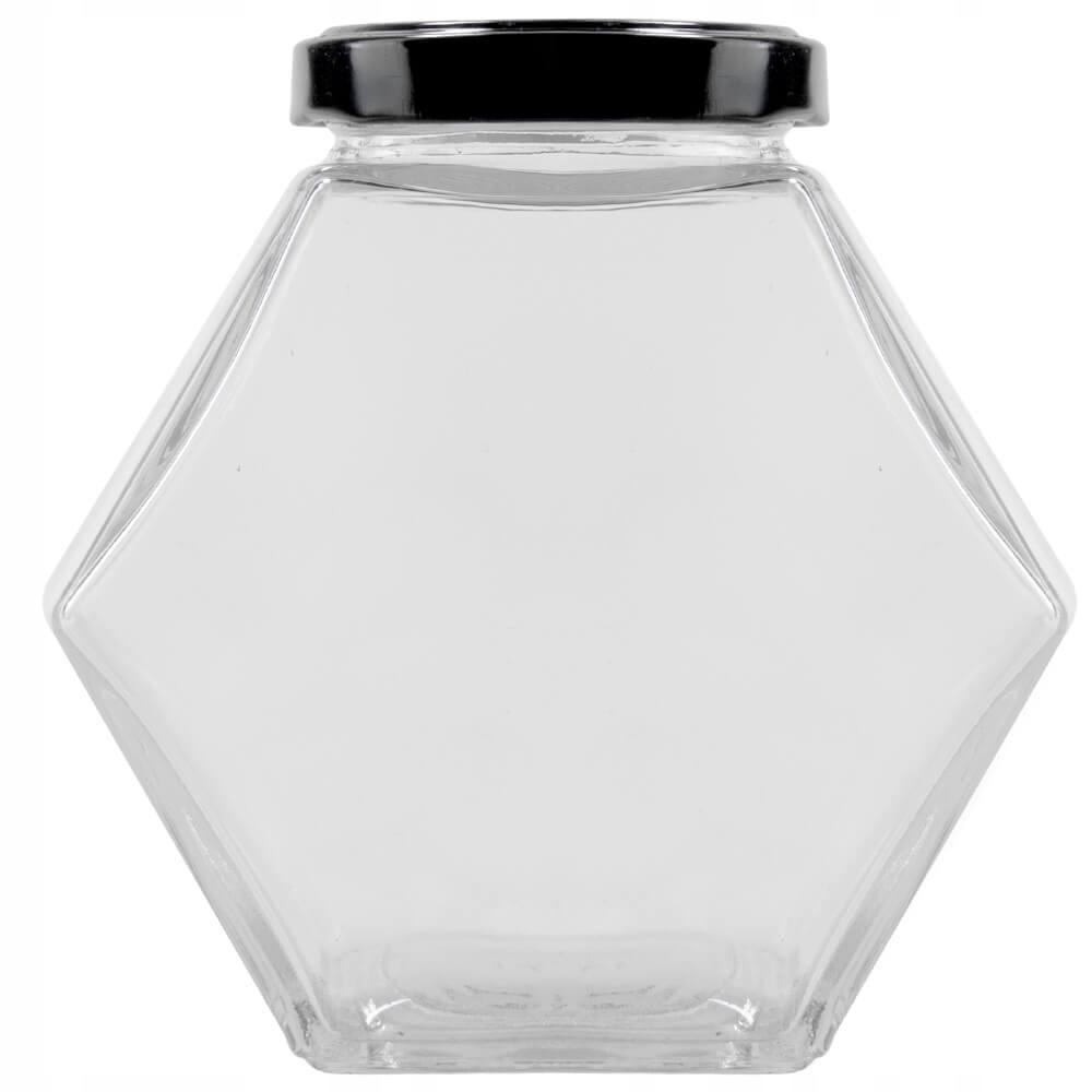 HEXAGON DECORATIVE JAR 380ML JAM HONEY SPICES