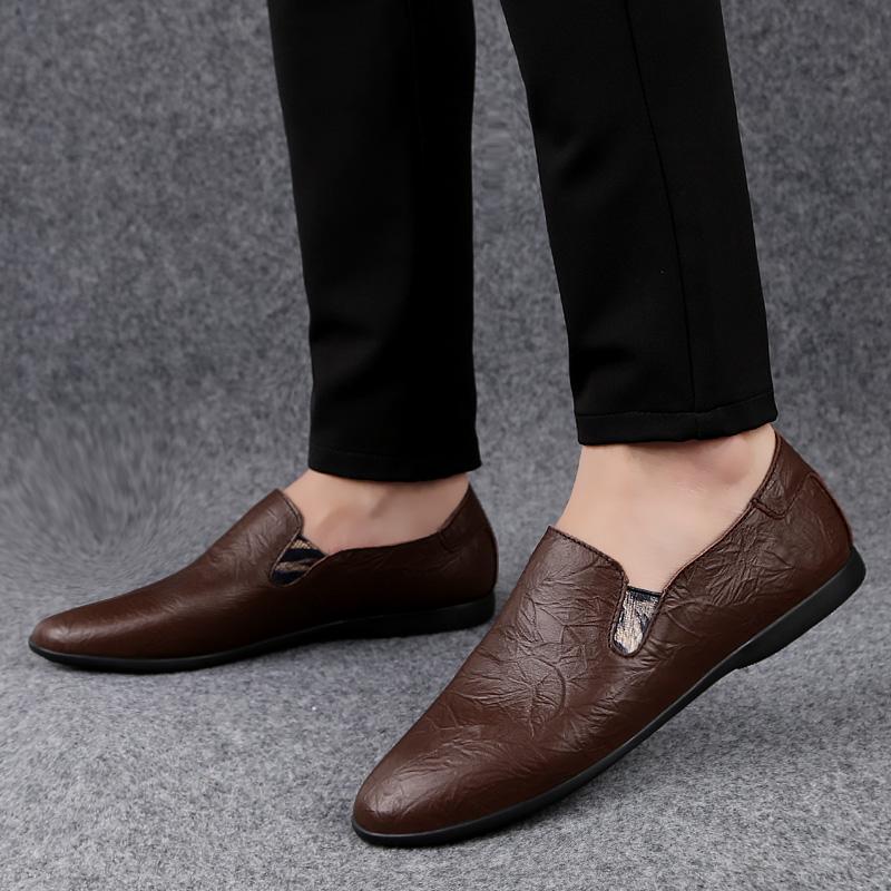 Male Genuine Leather Shoes Classic Men's Business Loafers Men Slip-On Casual Shoes Moccasin Comfortable Soft Sole Office Shoes