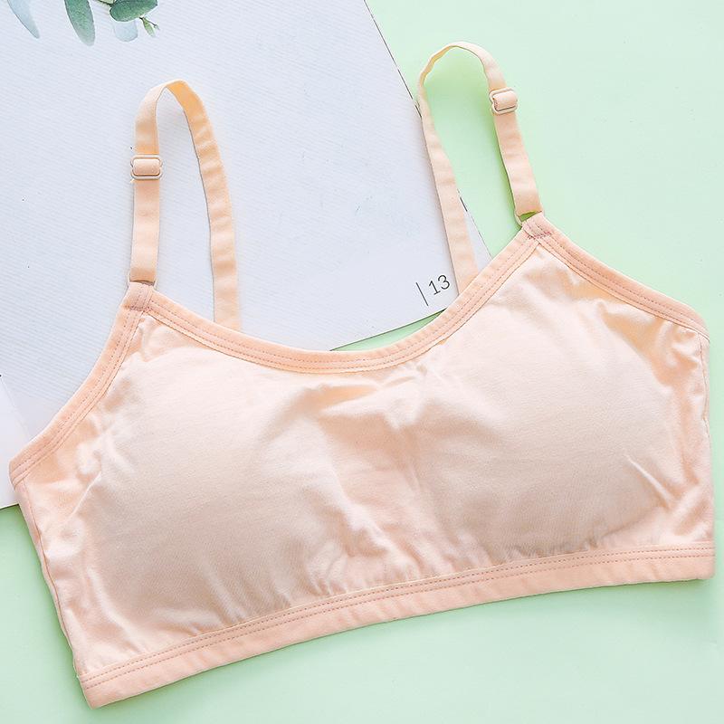 

Бюстгальтер для девочек, нижнее белье, нижнее белье для детей-подростков и подростков, От 7 до 15 лет, студенческая хлопковая одежда для девочек-подростков one size бежевый