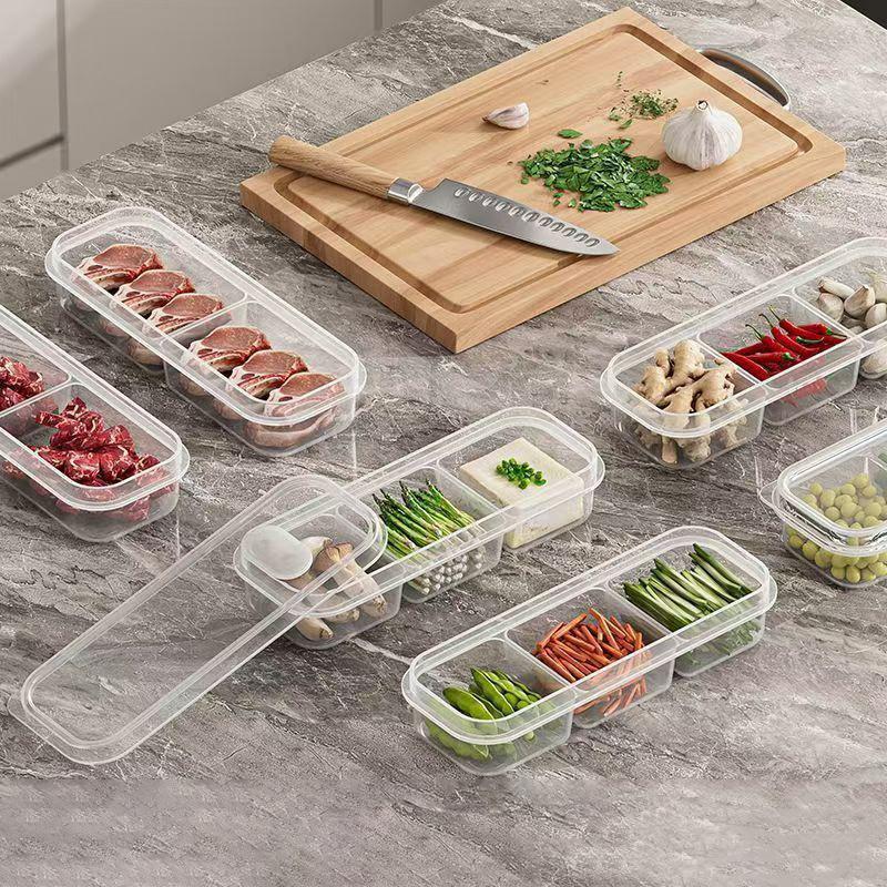 Pojemnik do przechowywania w lodówce Pojemnik na zapakowany posiłek Pojemnik na żywność z tworzywa sztucznego spożywczego Hermetyczny Żywność Mrożone mięso 2/3-komorowy Przechowywanie w chłodzie