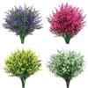 Bundles Artificial 8 Flowers Plastic Fake Outdoor Plants For Garden Porch Window