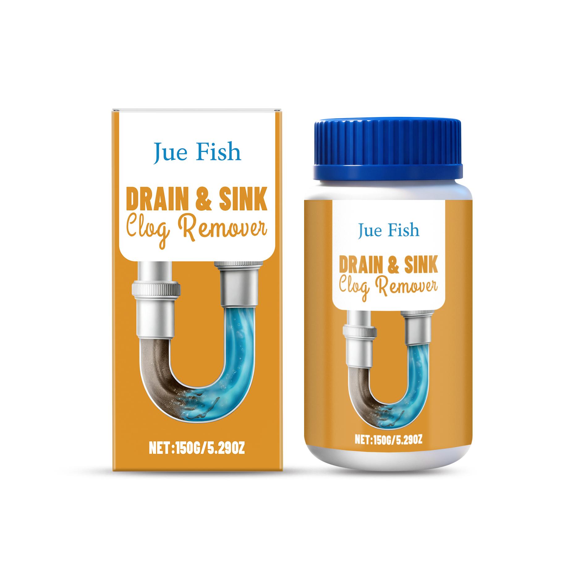 Jue Fish Drain Pipe Clogging Removal Powder, Kitchen Bathroom Dredging Agent, Daily Household Pipe Cleaner 150g