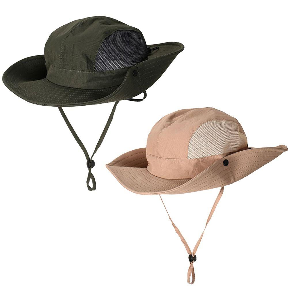 Portable Wide Brim Men'S Fisherman Hat Quick-Drying Waterproof Sun Hat Sun Protection Breathable Panama Hats Outdoor