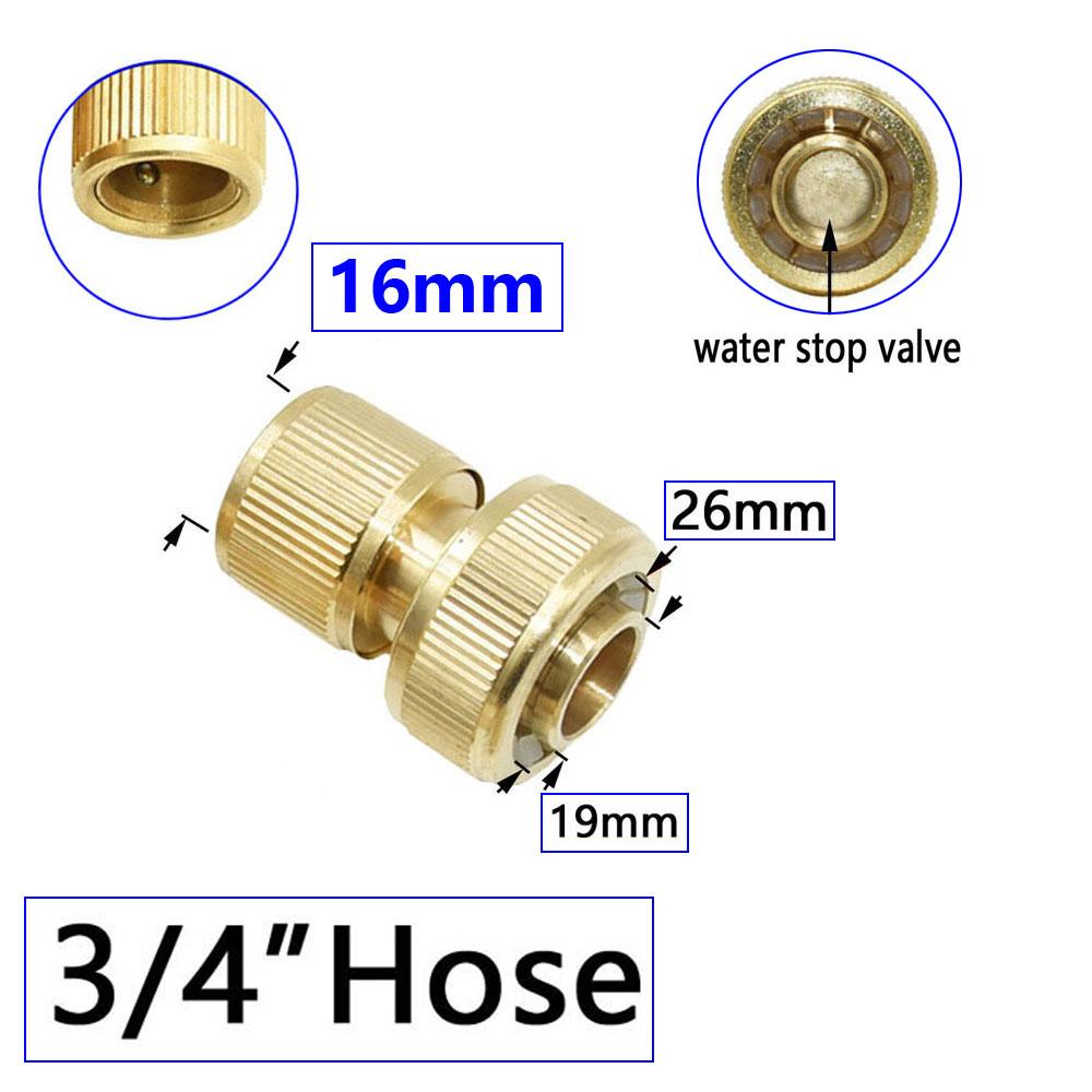 1/2'' 3/4'' 1'' Brass Hose Quick Connecter 16mm 20mm Copper Tap Coupling Adapter Garden Tubing Repair Watering Gun Fittings