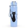 1PC Black Cat Star Doodle Art 750ml Color Plastic Sports Water Bottle Leakproof Flip Straw Lid Suitable for Sports Office Home Use