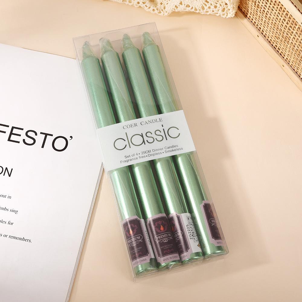 Galvanisierte Europäische Farbe Lange Stabkerze Heim Geruchlose Kerzenlicht-Dinner Kerzenständer Stab Wachs