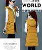 Frauen Herbst Winter Midi Mit Kapuze Ärmellose Weste Mantel Outwear Mantel Übergroße Puffer Jacke Baumwolle Gefütterte Parkas Weste 7 Farbe