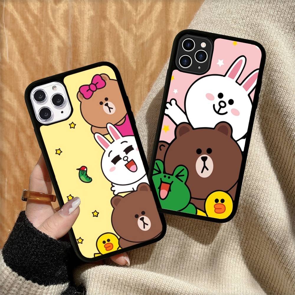 Cartoon Cute C-Cony B-Brown Phone Case For Iphone 11 12 13 14 15 Pro Max 17 16 Plus Hard PC+TPU Back Cover