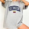 Zniszczona Wenezuela Koszulka Unisex Styl Vintage Varsity Grafika z Flagą Wenezueli T-shirt z Nadrukiem Prezenty z Ameryki Łacińskiej Top