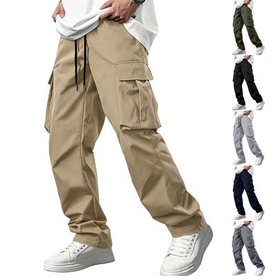 Men's Outdoor Casual Cargo Pants with and Multi Pockets, Color Full Length for Hiking, Work, Travel