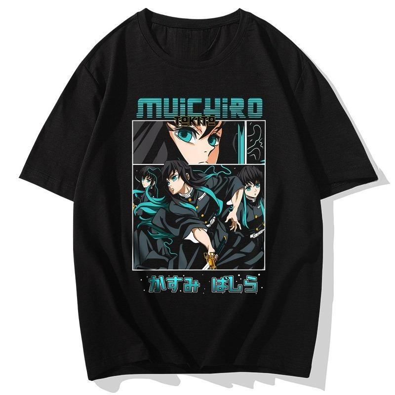 2025 Ghost Destroyer Blade T-shirt Men's and Women's Japanese Animation Xia Zhu Summer Two-dimensional Peripheral Tops