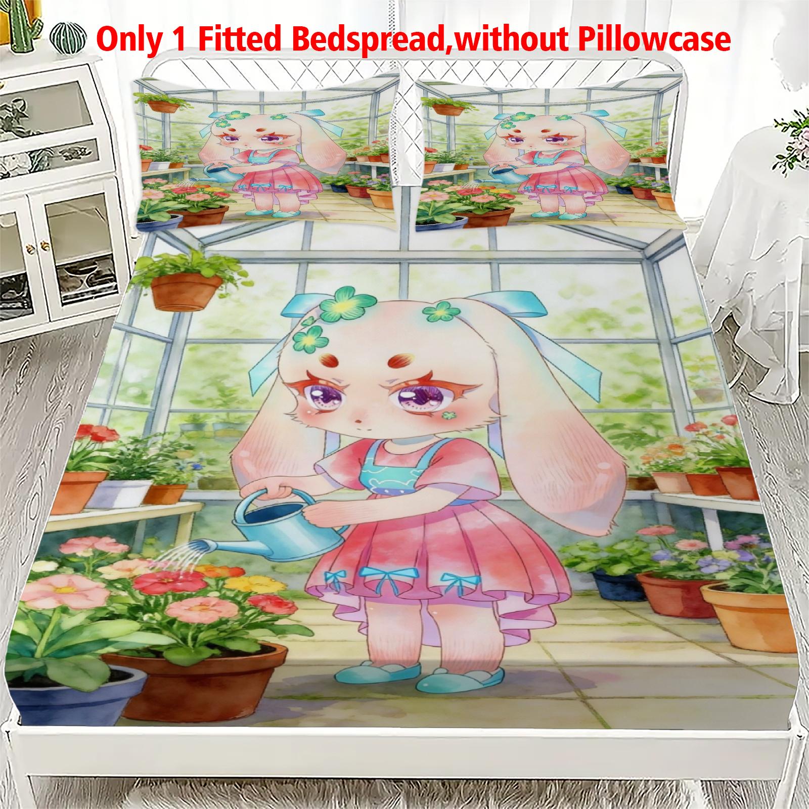 

3pcs Fitted Sheet Set Soft Fluff Town Lulu-Sleepy Bunny Breathable Fitted Sheet Set for Home Decor Birthday Gifts For Kids 90x200x25cm