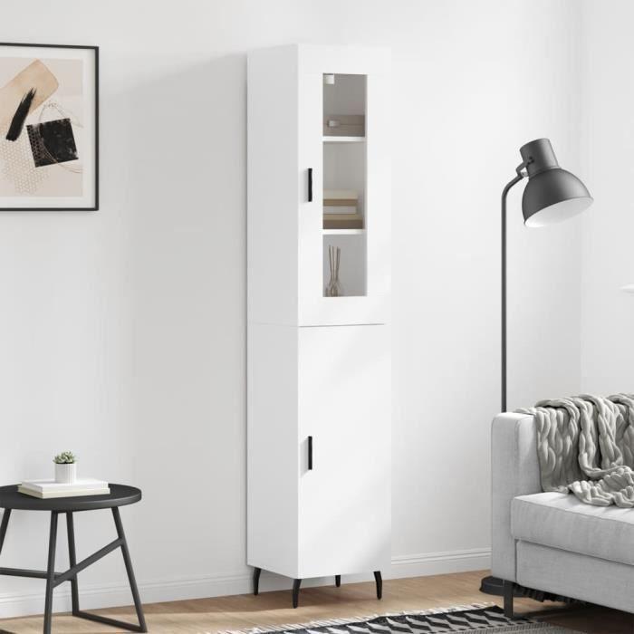 VidaXL Buffet haut Blanc 34,5x34x180 cm Bois d'ingénierie 3199185
