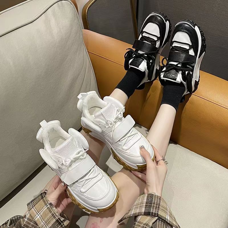 Damen Herbst Winter Fellige Dicke Sohle Dad Chunky Sneaker Warm Bequem Vielseitig Laufschuhe für Sport Freizeitkleidung