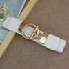 4Cm Dress Waist Elastic Elastic Elastic Wide Waist Seal Simple Gold Round Buckle Women'S Decorative Belt Four Sizes