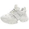 Sneakers women's leather suction film sole new spring platform shoes heightened versatile niche fashion dad shoes
