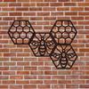 4Pcs Hexagonal Honeycomb Decorated Wooden Crafts For Home Walls Courtyard Decorations Hollowed Out Pendants