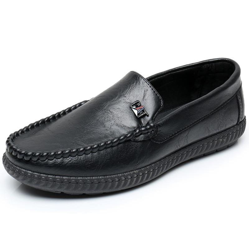 Men's casual leather shoes spring and autumn breathable trendy shoes non-slip versatile soft sole work men's shoes one pedal Doudou shoes spring