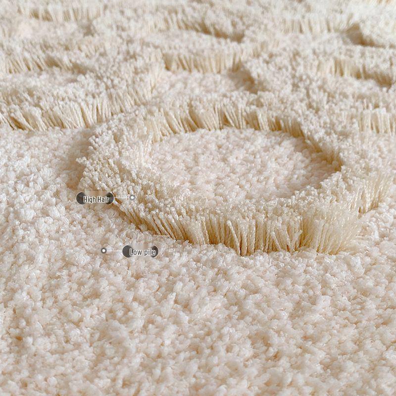 High-Grade Flocking Tufted French Carpet: Bedroom, Bay Window, Bedside Rug - Water Absorbent & Anti-Slip for Home & Living Room