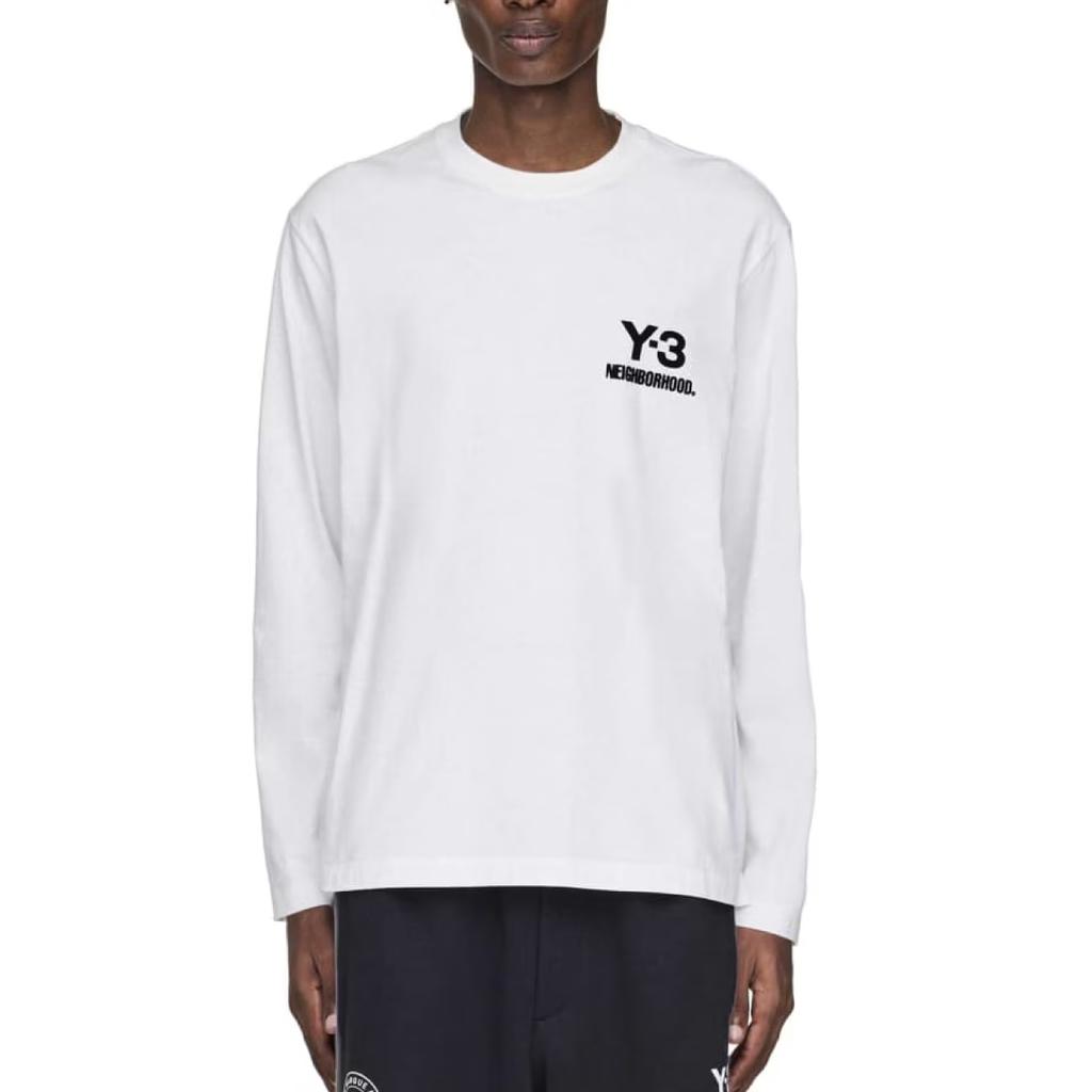 Y-3 X Neighborhood Logo Long-Sleeve Tee White Unisex Tops JX7455